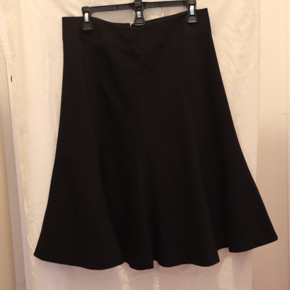 Rafaella Casual Midi Skirt Calf Length: Black Solid Bottoms - Size 10
